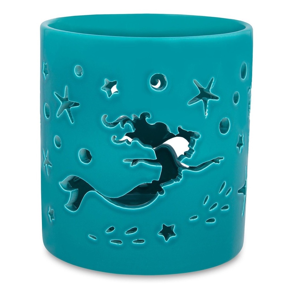 Disney Little mermaid cut out teal candle holder- Disney brand.